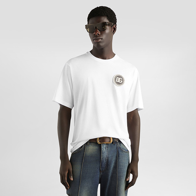 dolce gabbana circular dg logo t-shirt